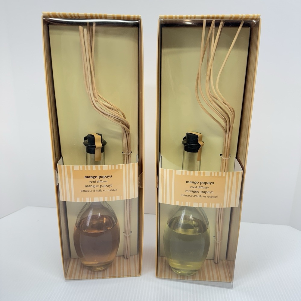 2 PIER 1 IMPORTS MANGO PAPAYA REED DIFFUSER 8 fl oz BRAND NEW/SEALED